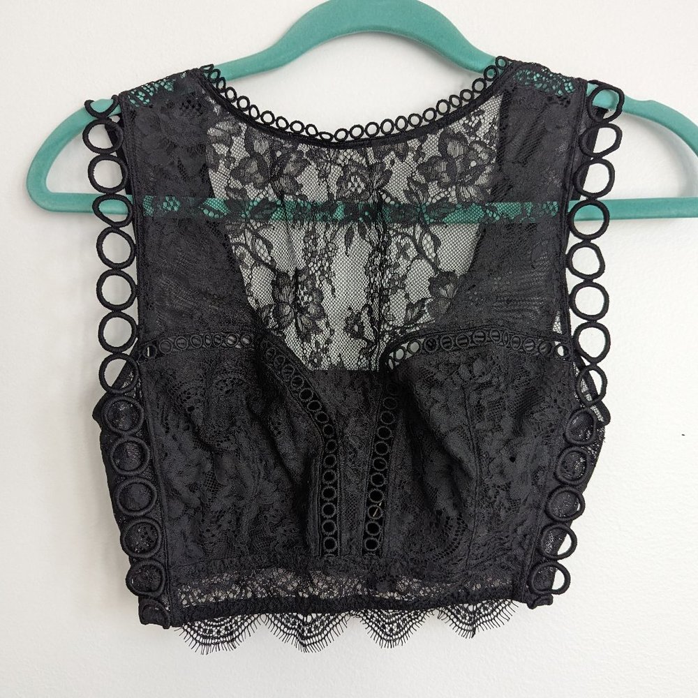 Victoria Secret black lace top Dream Angels